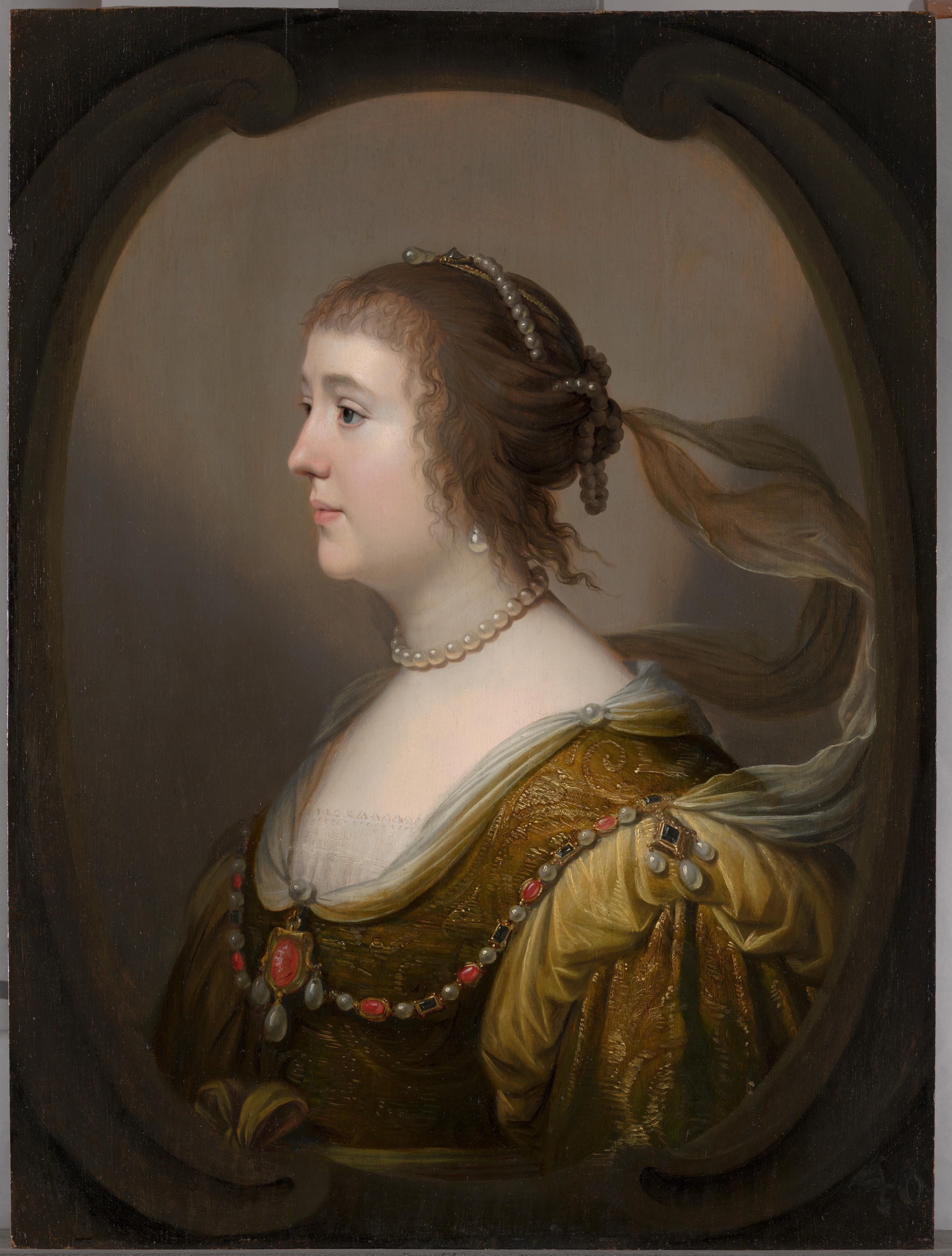 portrait of Amalia van Solms by Honthorst 