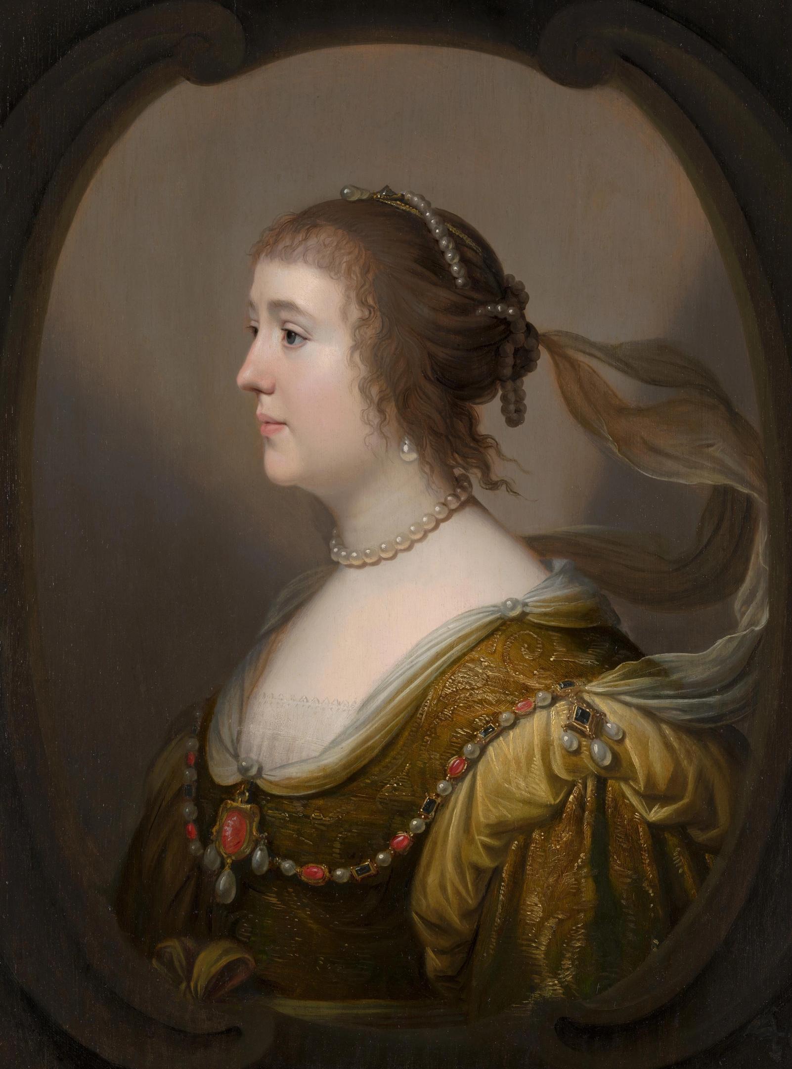 portrait of Amalia van Solms by Honthorst