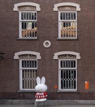Windows at the front of the building at Agnietenstraat 2