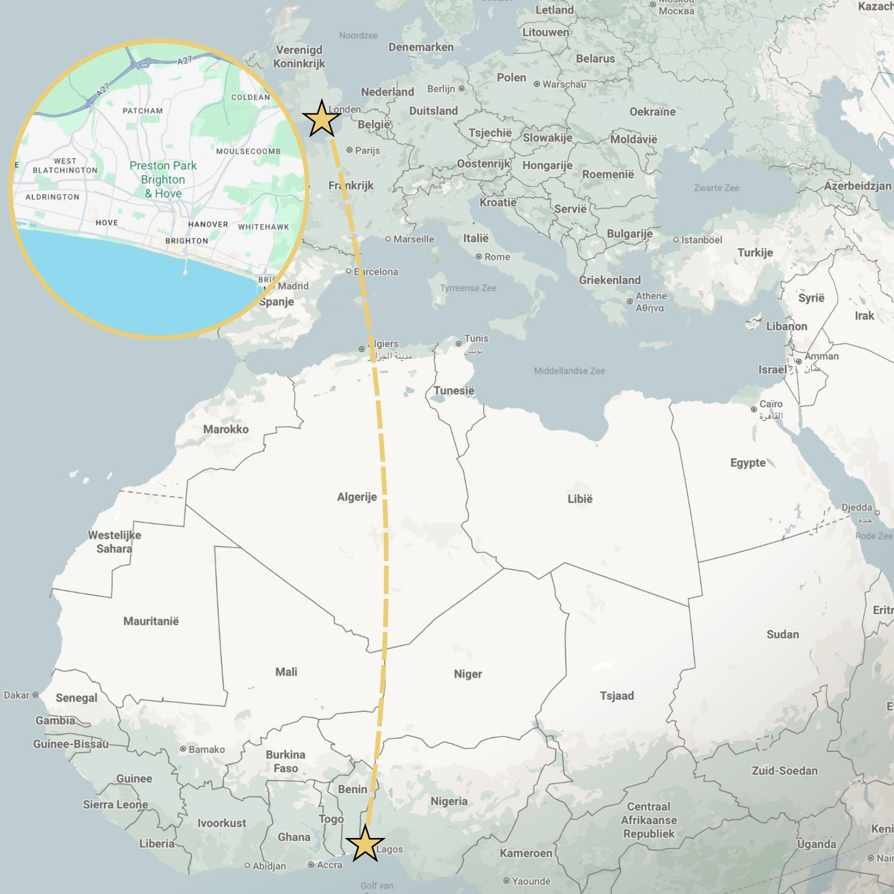 map of migration from Nigeria to England