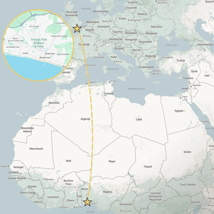 map of migration from Nigeria to England