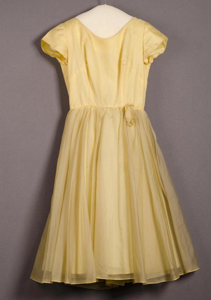 Yellow evening dress.