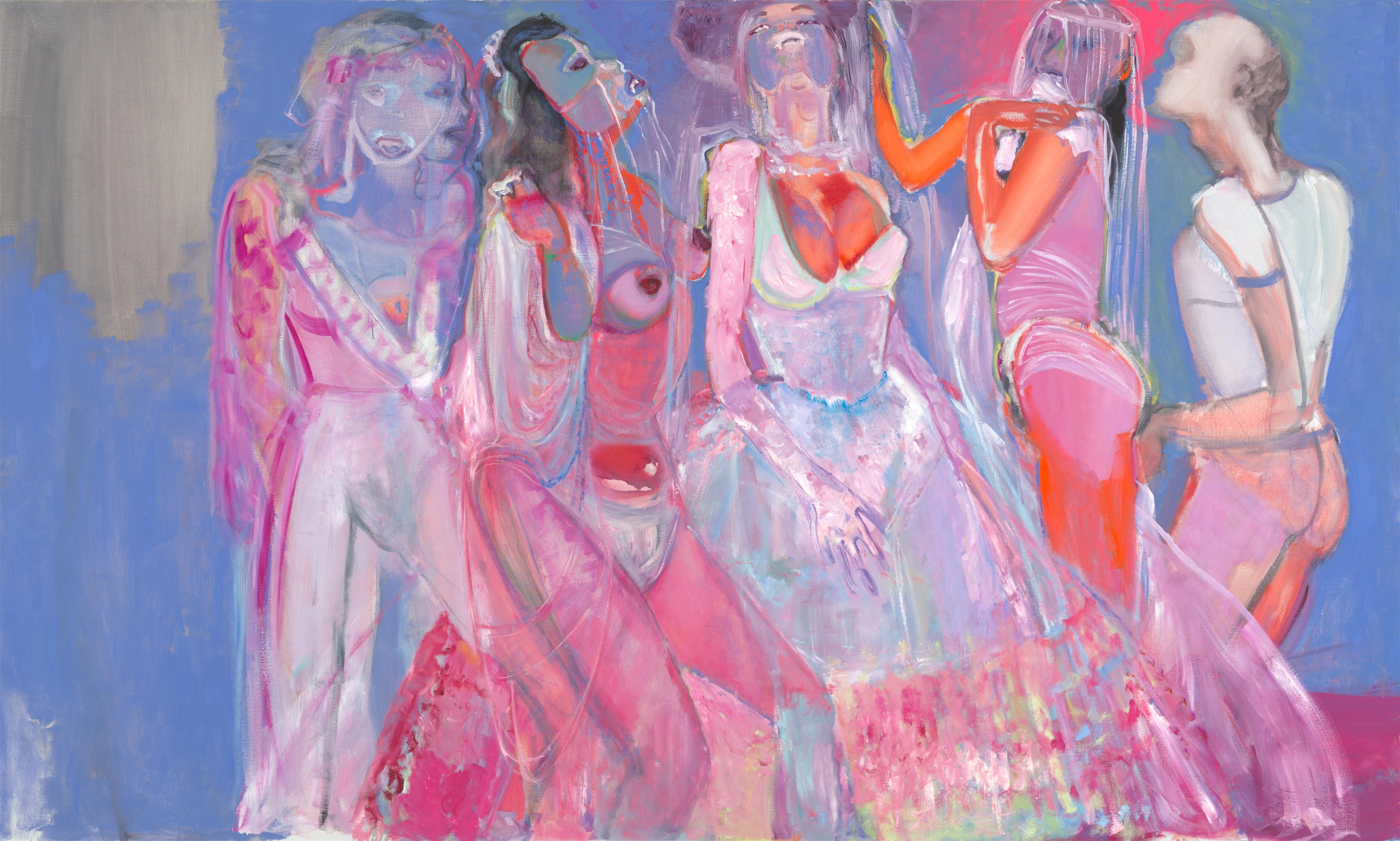 colorful painting featuring women