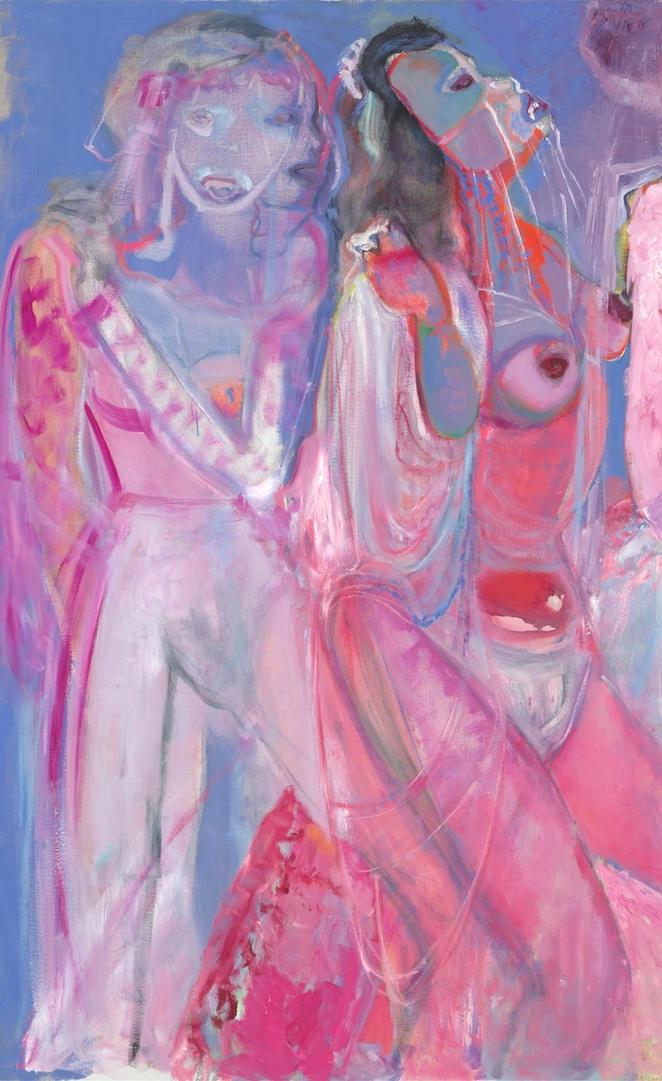 kleurrijk schilderij met vrouwen
