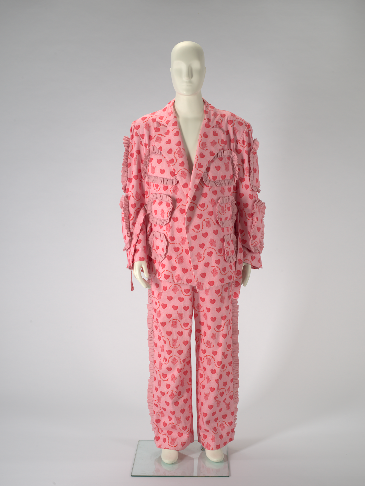 Pink suit with hearts