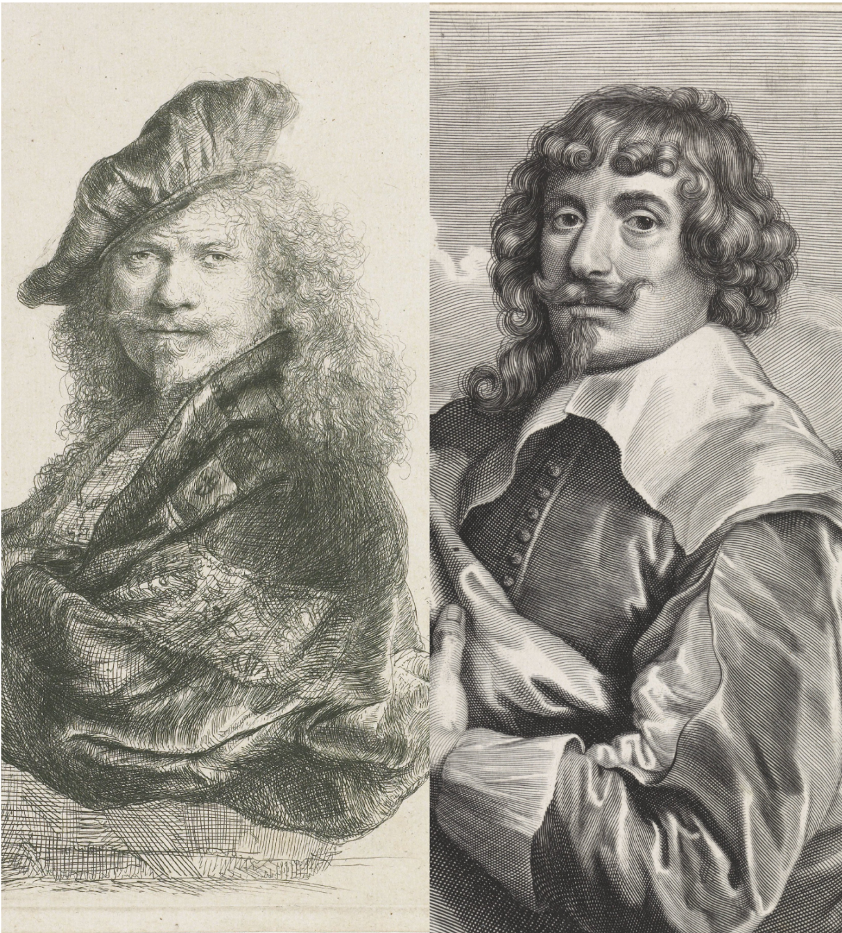 portrait of Rembrandt van Rijn and Gerard van Honthorst