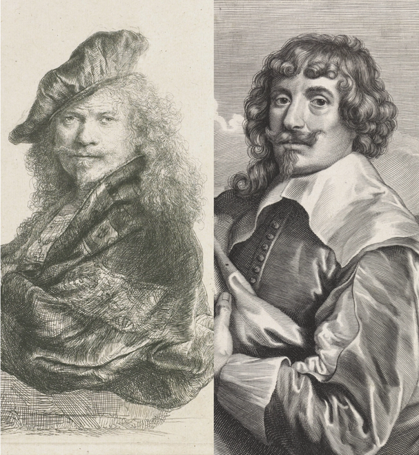 portrait of Rembrandt van Rijn and Gerard van Honthorst