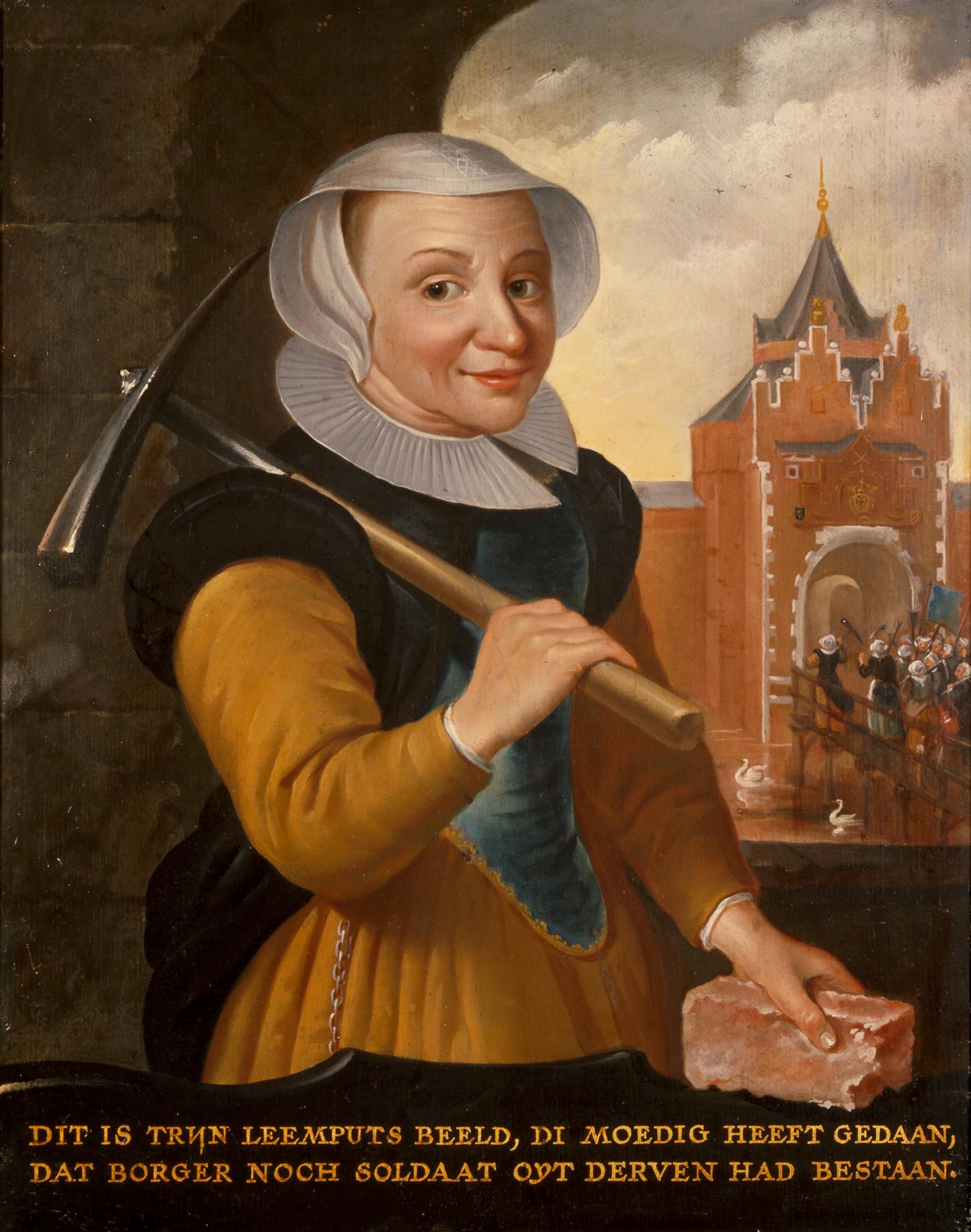 17th-century painting of women demolishing something