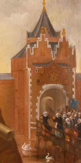17th-century painting of women demolishing something