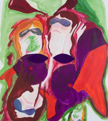 schilderij kleurrijk twee figuren
