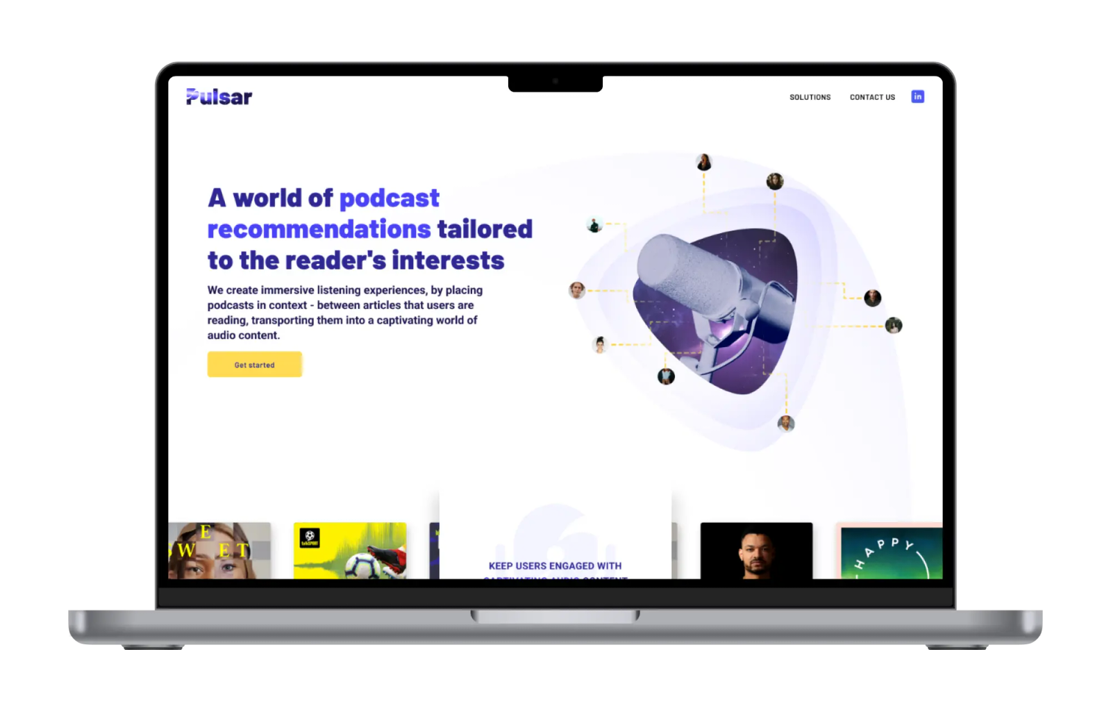Pulsar website on a laptop