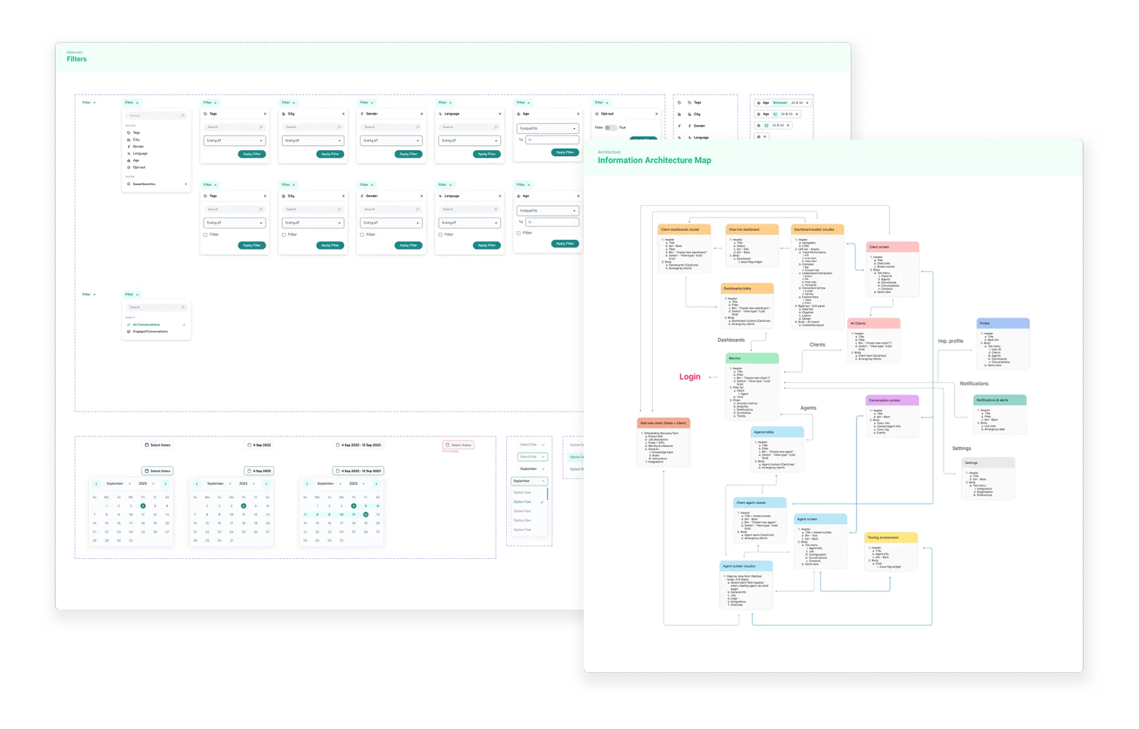 Bedu information architecture and user flows