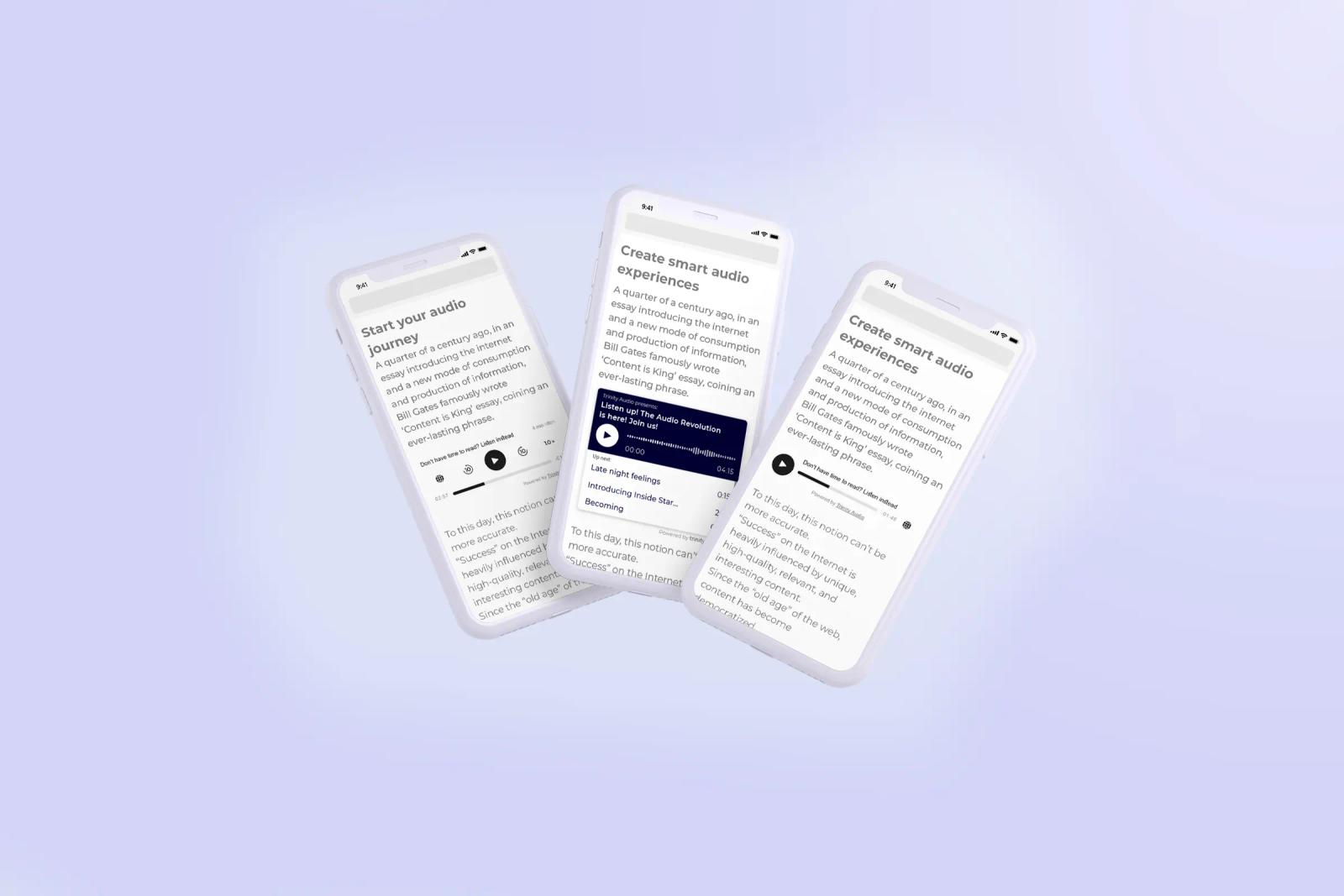 Trinity Audio players on mobile articles
