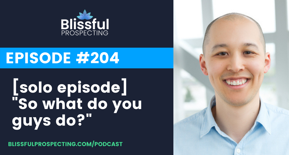 Podcast 204: [solo episode] "So what do you guys do?"