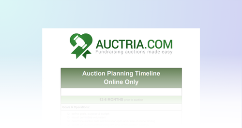 Auction Planning Timeline: Online Auction (only)