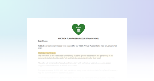 Procurement Letter: School Auction Template