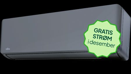 Svart – Fujitsu Norgespumpa 5.9 Sort varmepumpe, ferdig montert