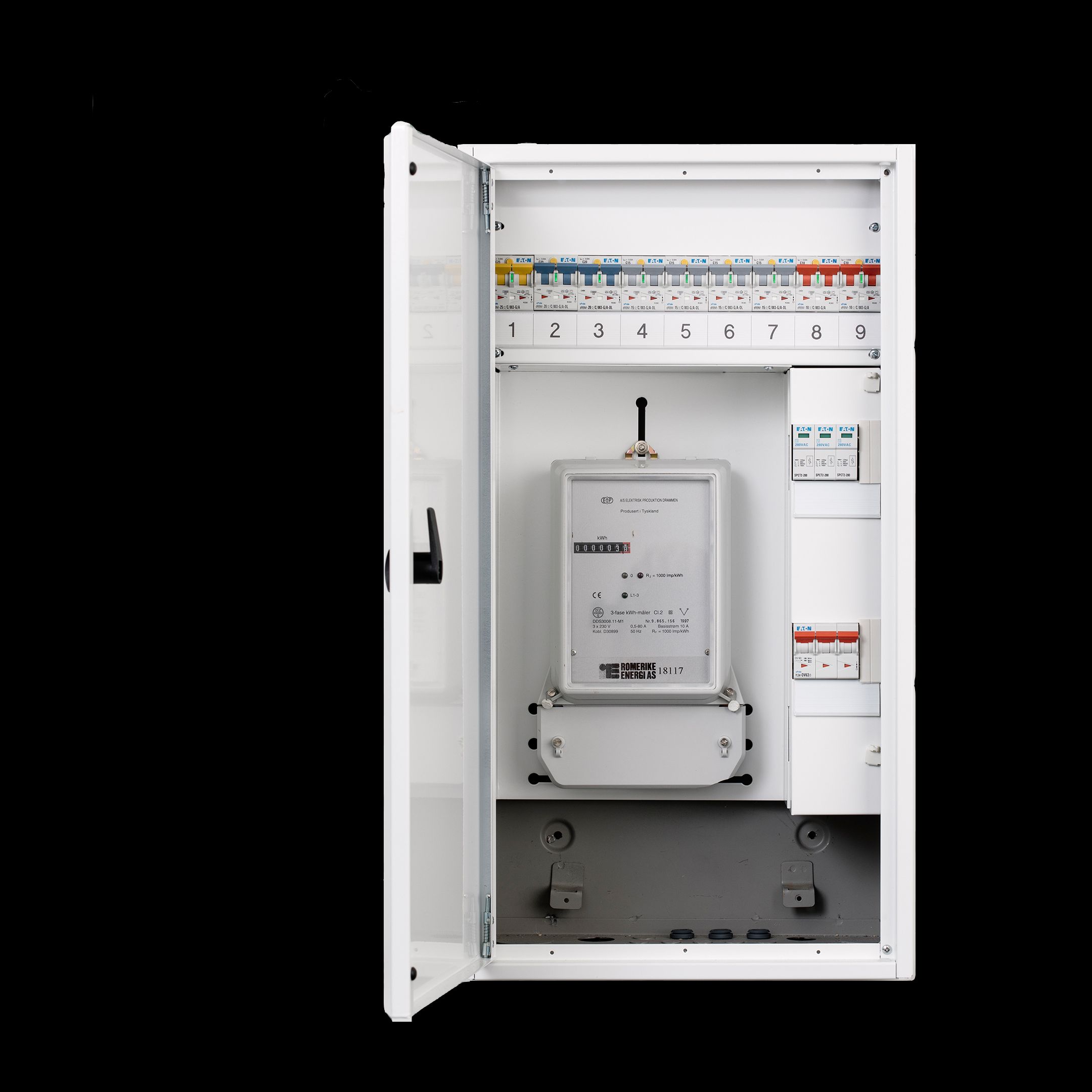 Sikringsskap sett forfra med mulighet for oppgradering – tilgjengelig hos Ishavskraft