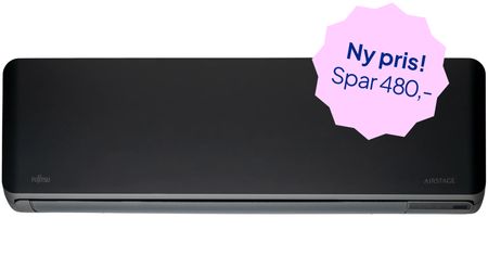 Svart – Fujitsu Norgespumpa 5.9 Sort varmepumpe, ferdig montert