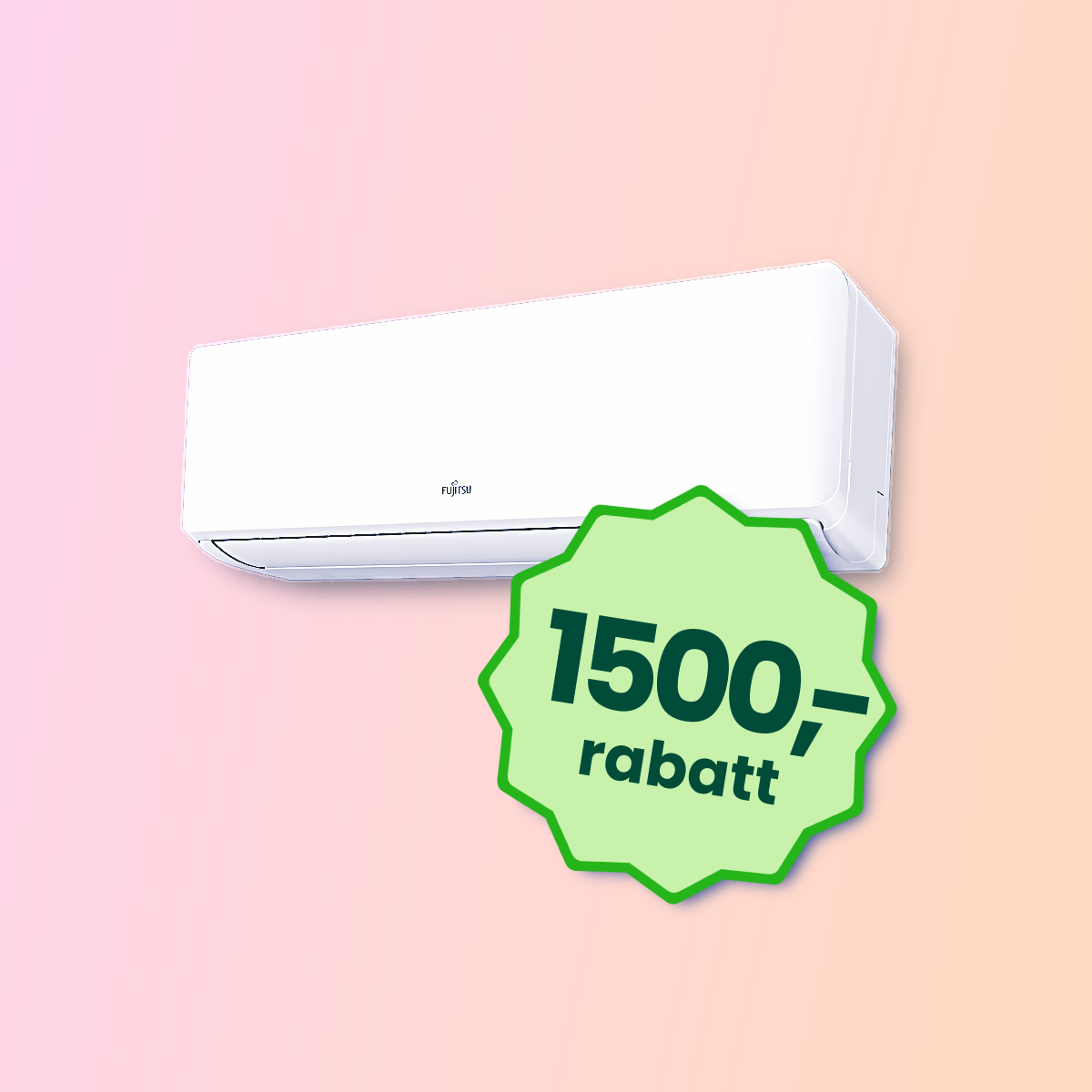 En samling av produktene du kan kjøpe i nettbutikken, fujitsu varmepumpe, høiax smart varmtvannsbereder, sikringsskap