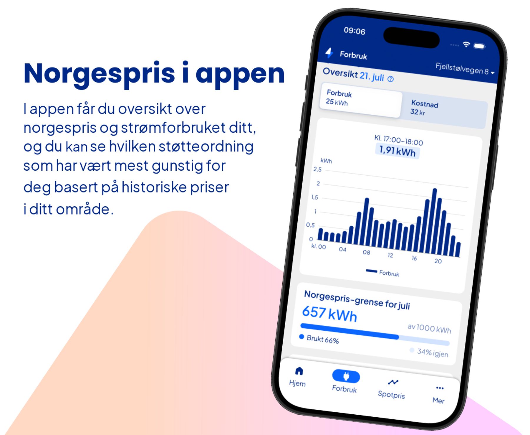 Skjermbilde av Norgespris i Ishavskraft-appen