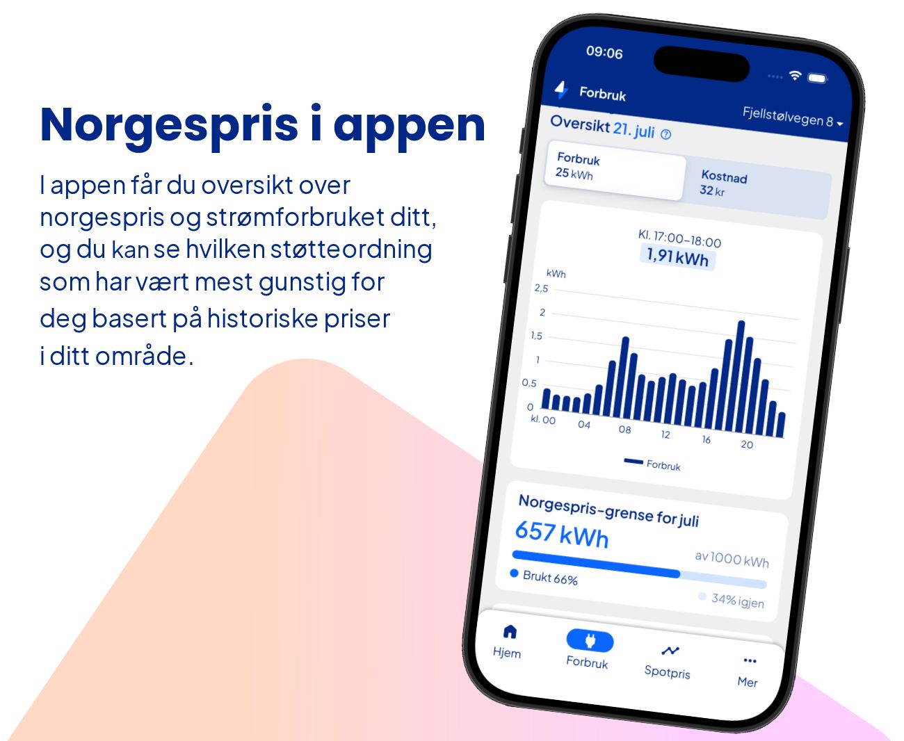 Skjermbilde av Norgespris i Ishavskraft-appen