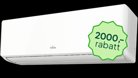 Valgt – Fujitsu Norgespumpa 5.7 Hvit varmepumpe, ferdig montert