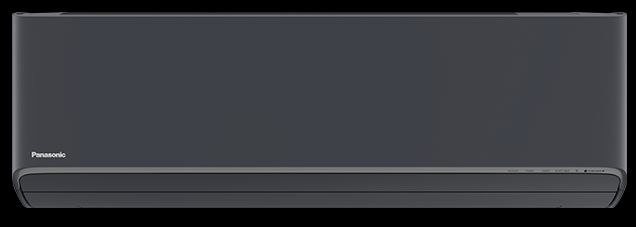 Produktbilde av en sort Panasonic Flagship varmepumpe, vist forfra – Ishavskraft