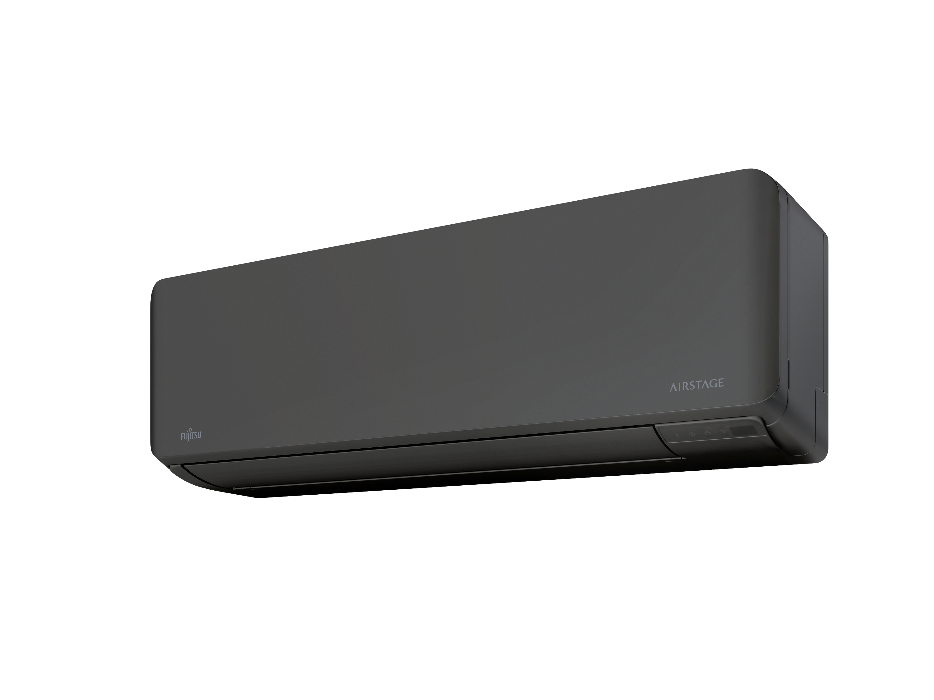 Fujitsu Norgespumpa i sort, sett fra siden– fra Ishavskraft, med mulighet for nedbetaling over strømregninga