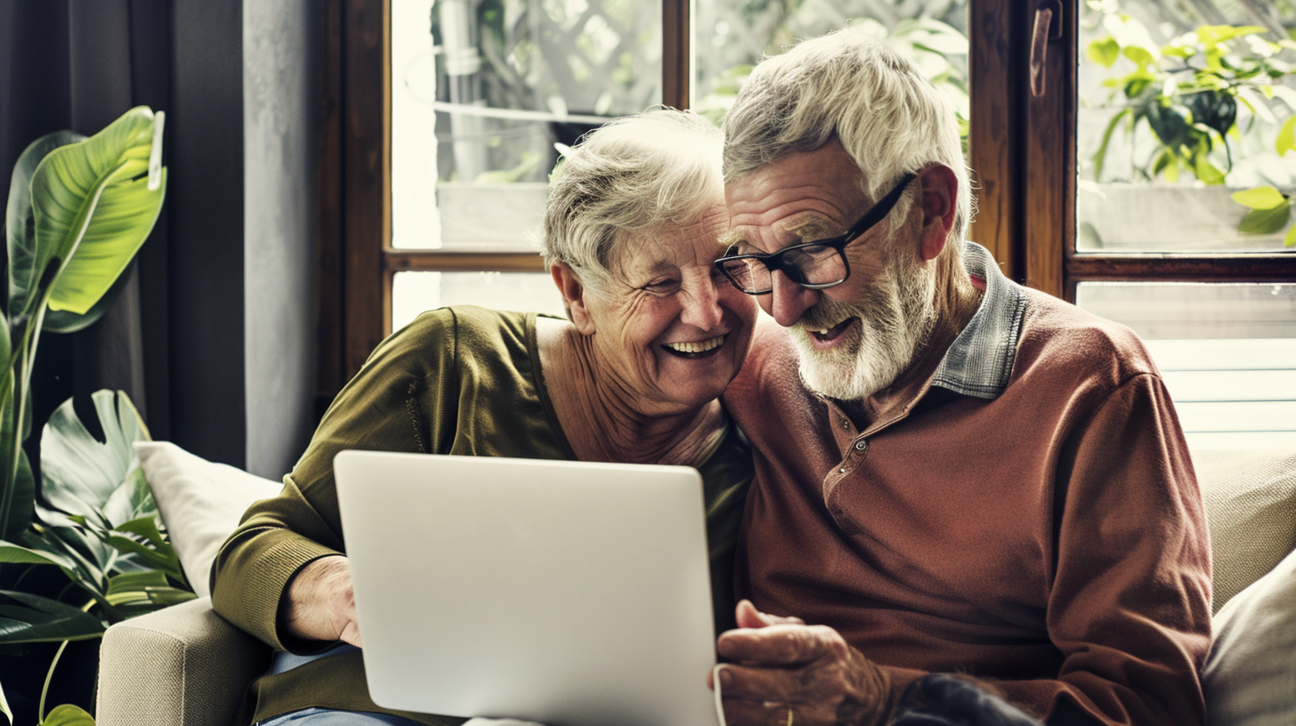 Seniorer sjekker strømregningen sin
