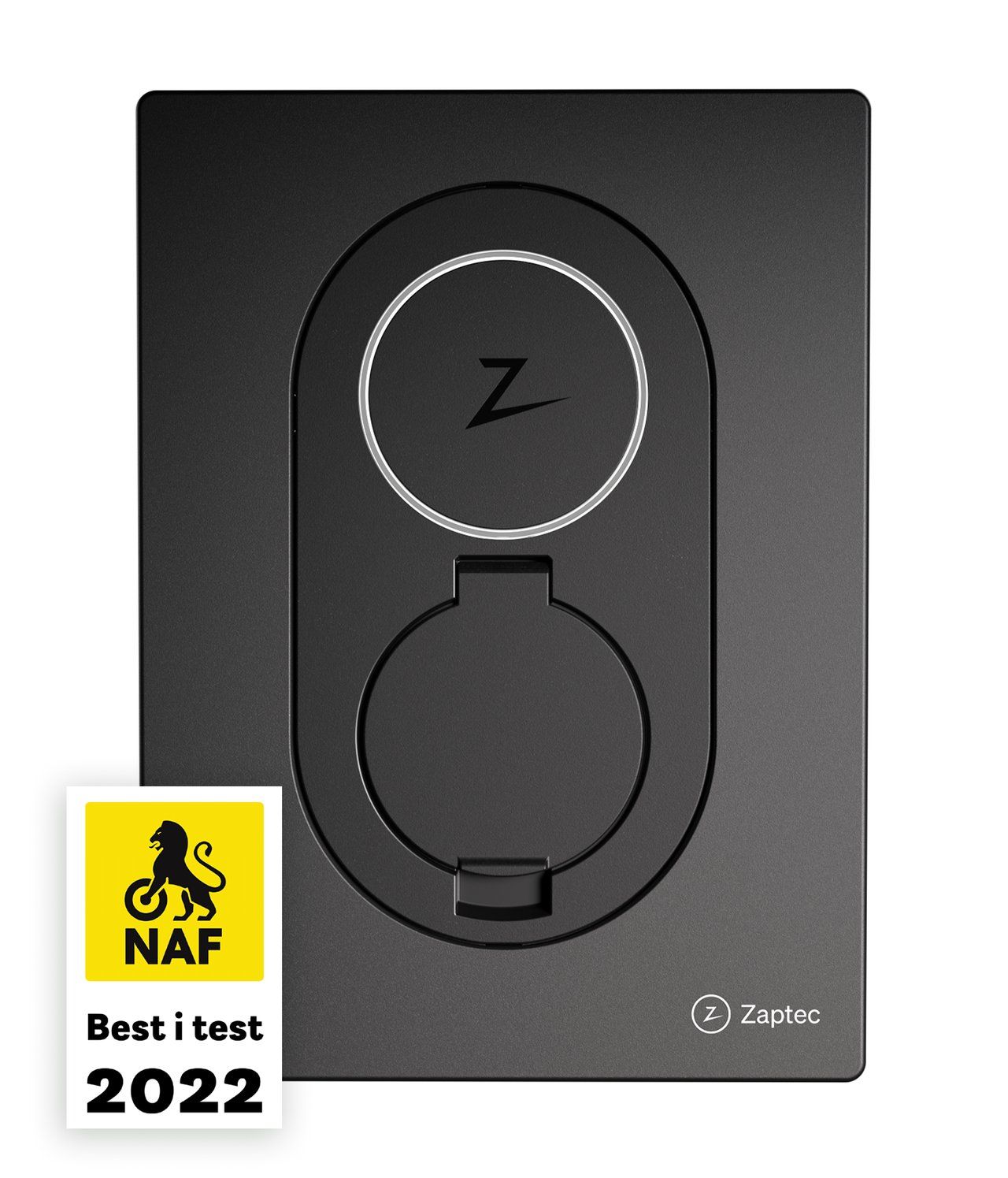 Zaptec Go elbillader – kåret til best i test av NAF for trygg og smart lading hjemme.