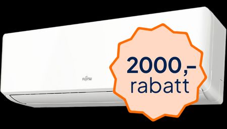 Valgt – Fujitsu Norgespumpa 6.4 Hvit varmepumpe, ferdig montert