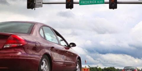 Sitting at a red light