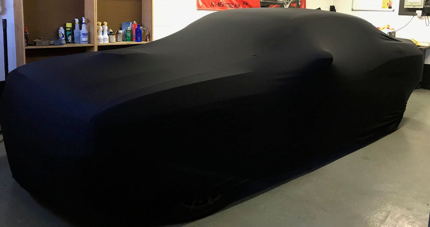2017 Dodge Challenger Cover with the Indoor Black Satin Shield Car Cover