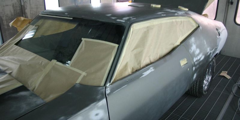 Car in paint booth