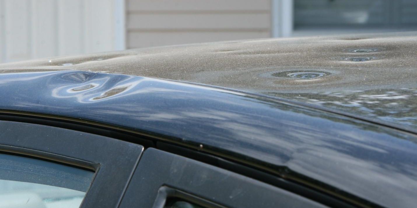 hail damage on a car roof