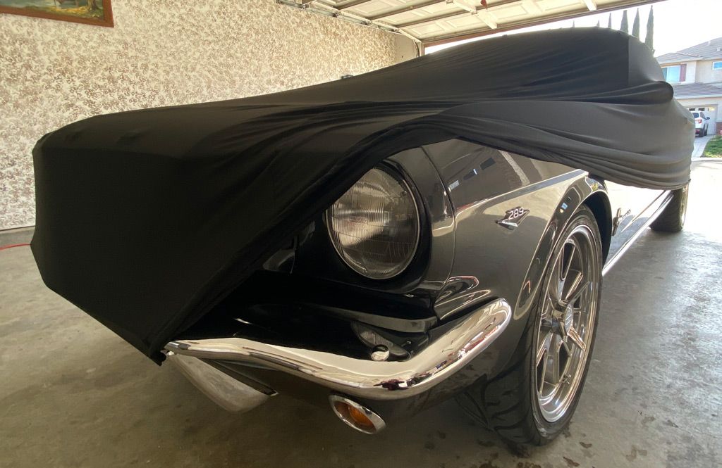 1965 Ford Mustang Fastback cover with the Indoor Black Satin Shield Car Cover