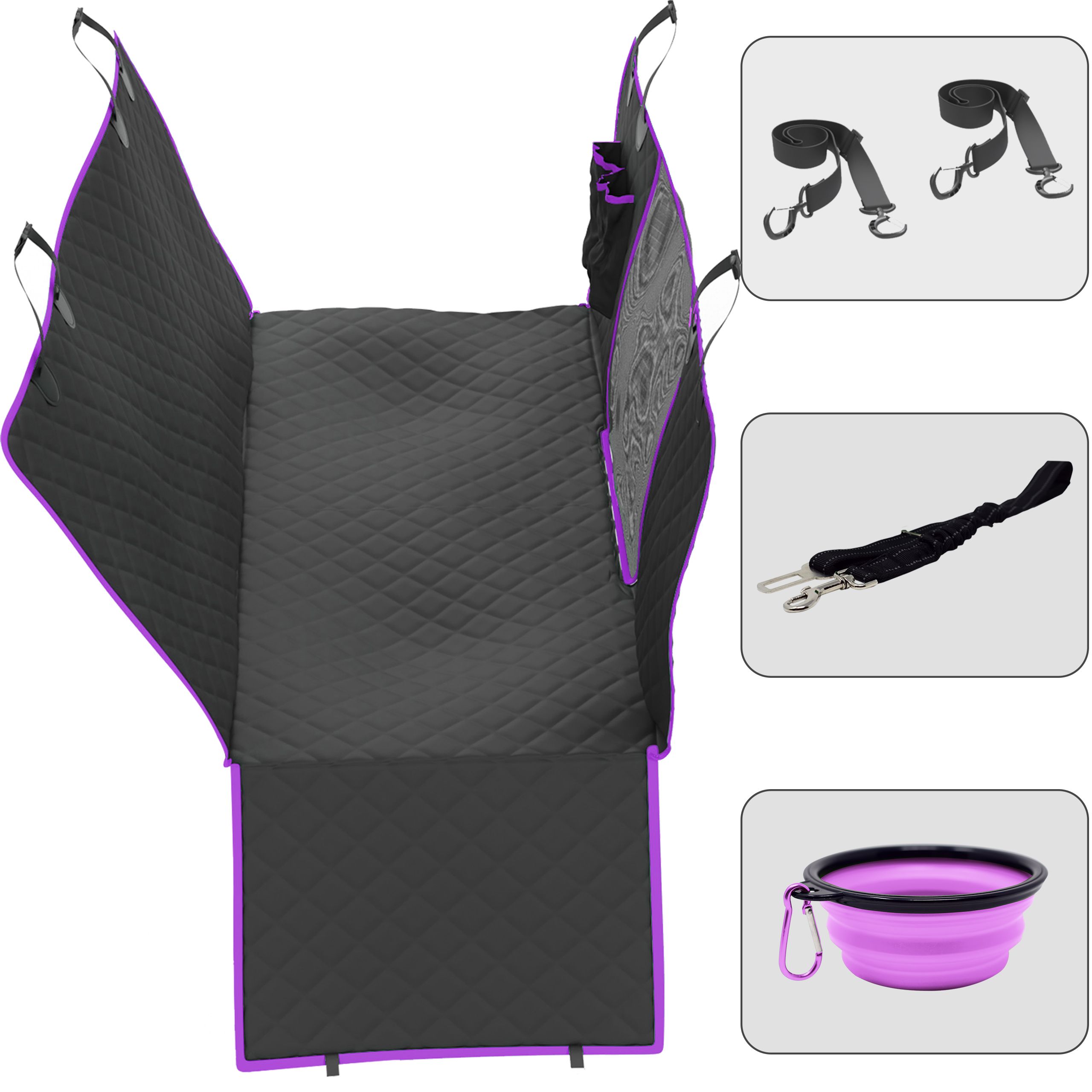 PSC-SMP Waterproof Pet Car Seat Hammock — Pink/Purple with Sport Trim