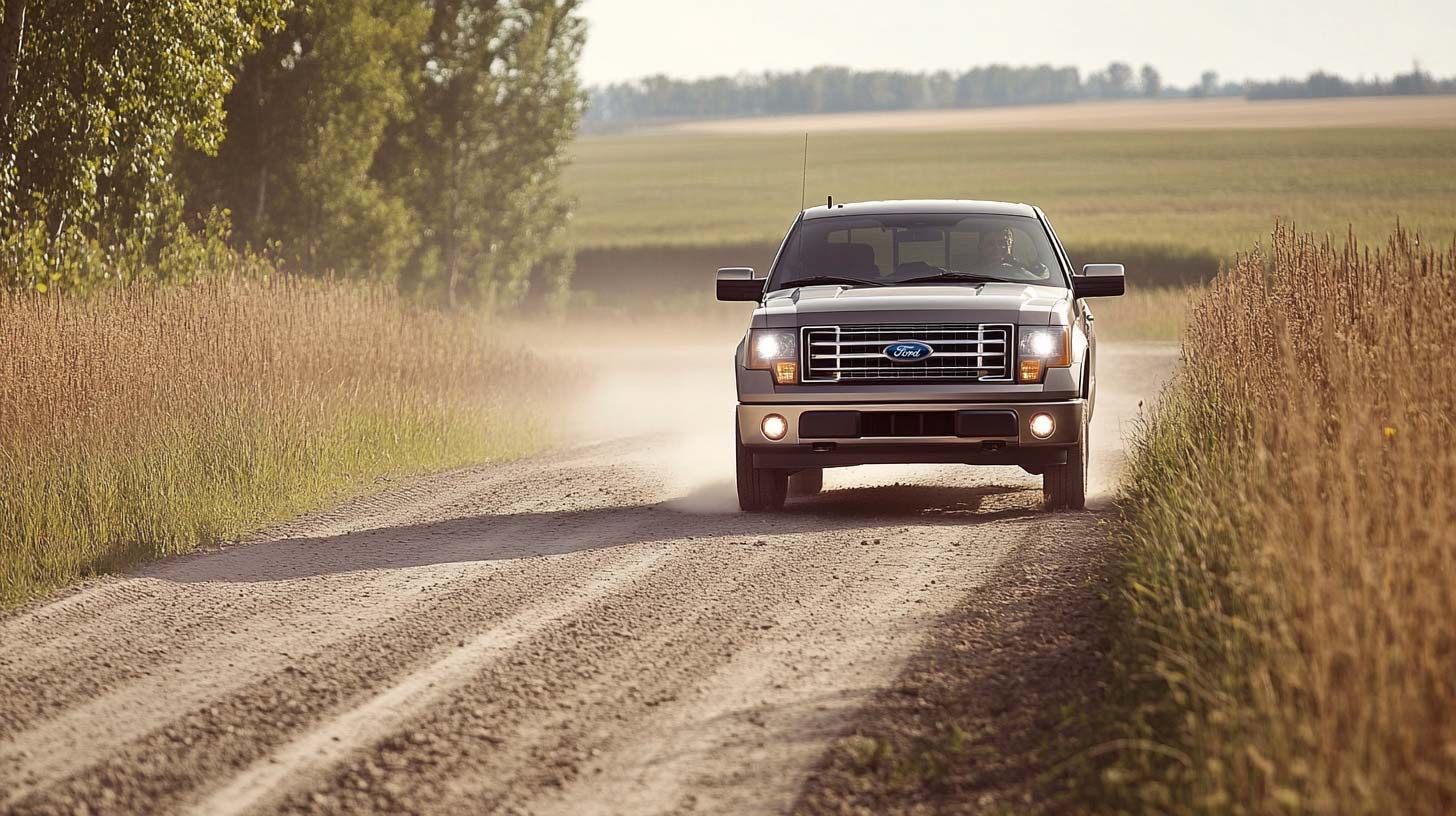 Driving on dirt road