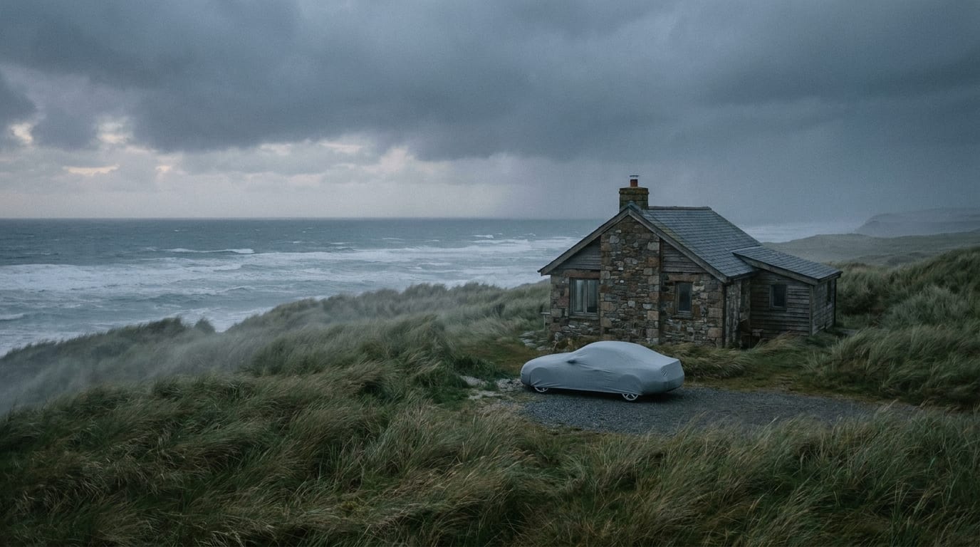 Coastal bluff + cottage