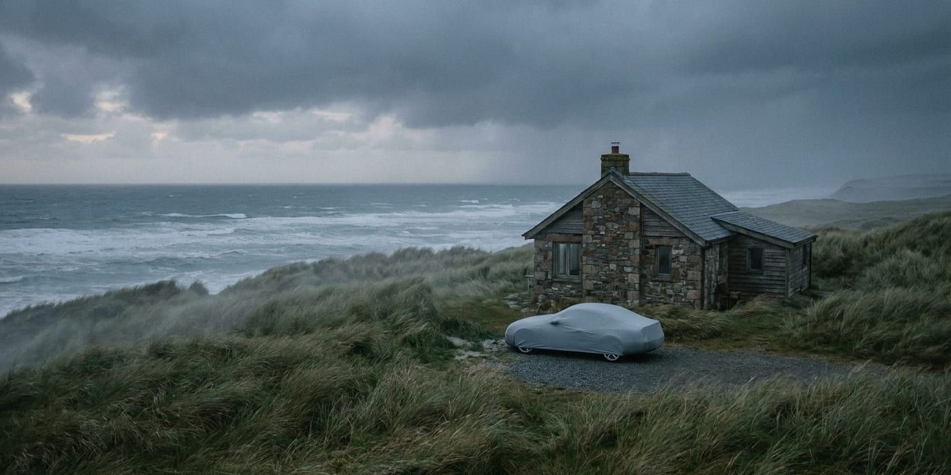 Coastal bluff + cottage
