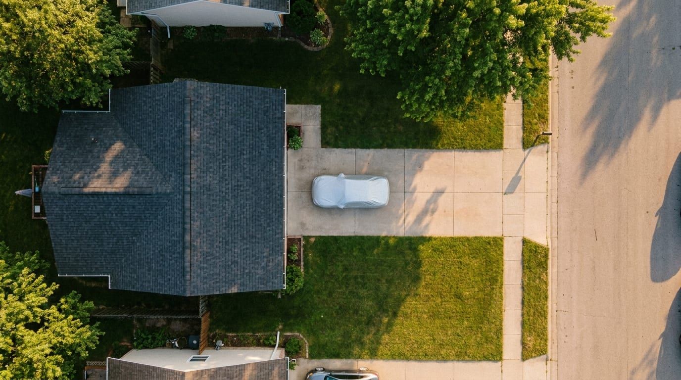 Suburban home from above