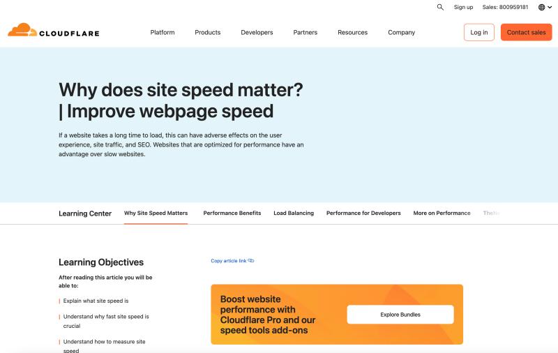 Un articolo di Cloudfare sulla lentezza dei siti web