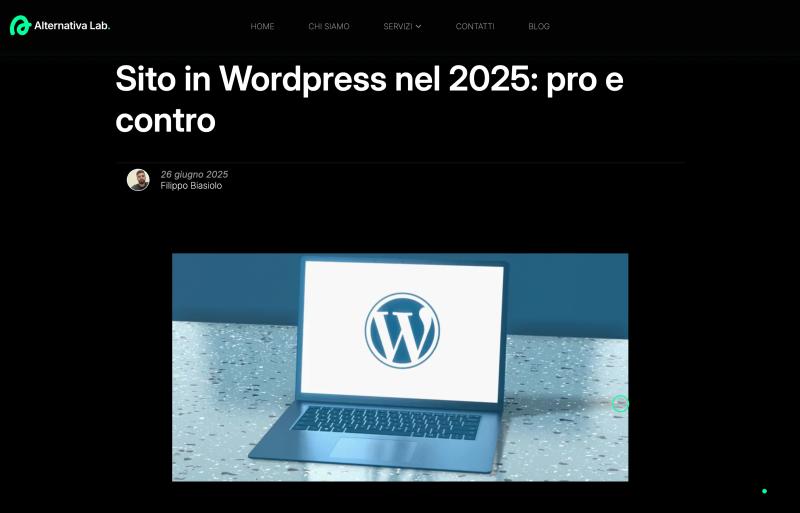 Il nostro articolo su Wordpress - pro e contro