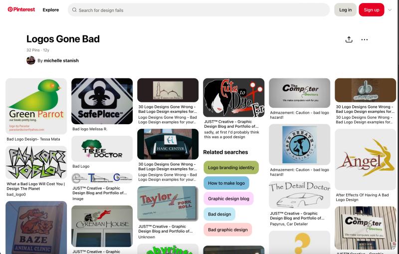 Collezione Pinterest di loghi brutti Collezione Pinterest di loghi brutti