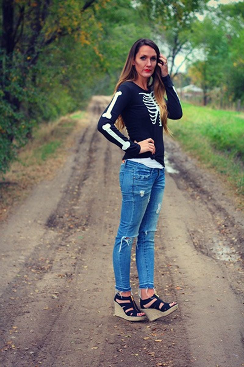 Skeleton Shirt with Glow-in-the-Dark Vinyl