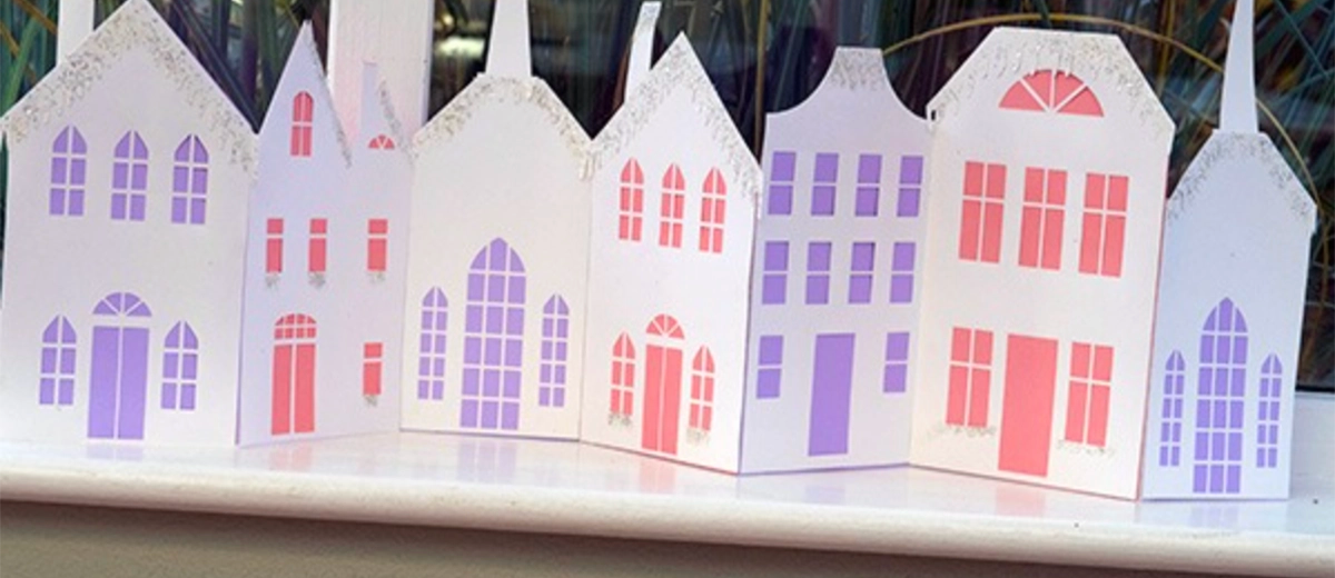 Snowy village with Cricut