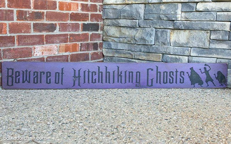 Hitchhiking Ghosts Haunted Mansion Sign