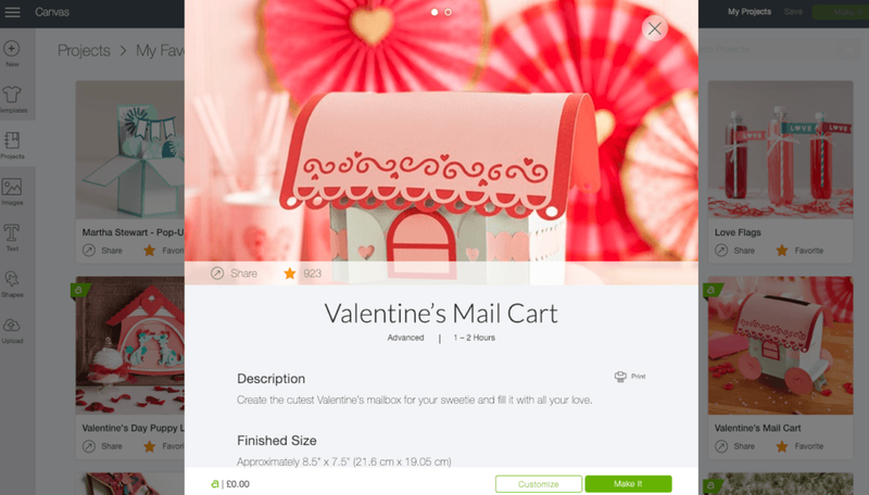 valentines mail cart project on Cricut