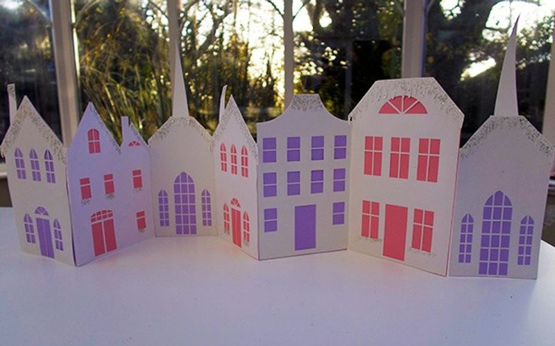 Snowy village - alt view